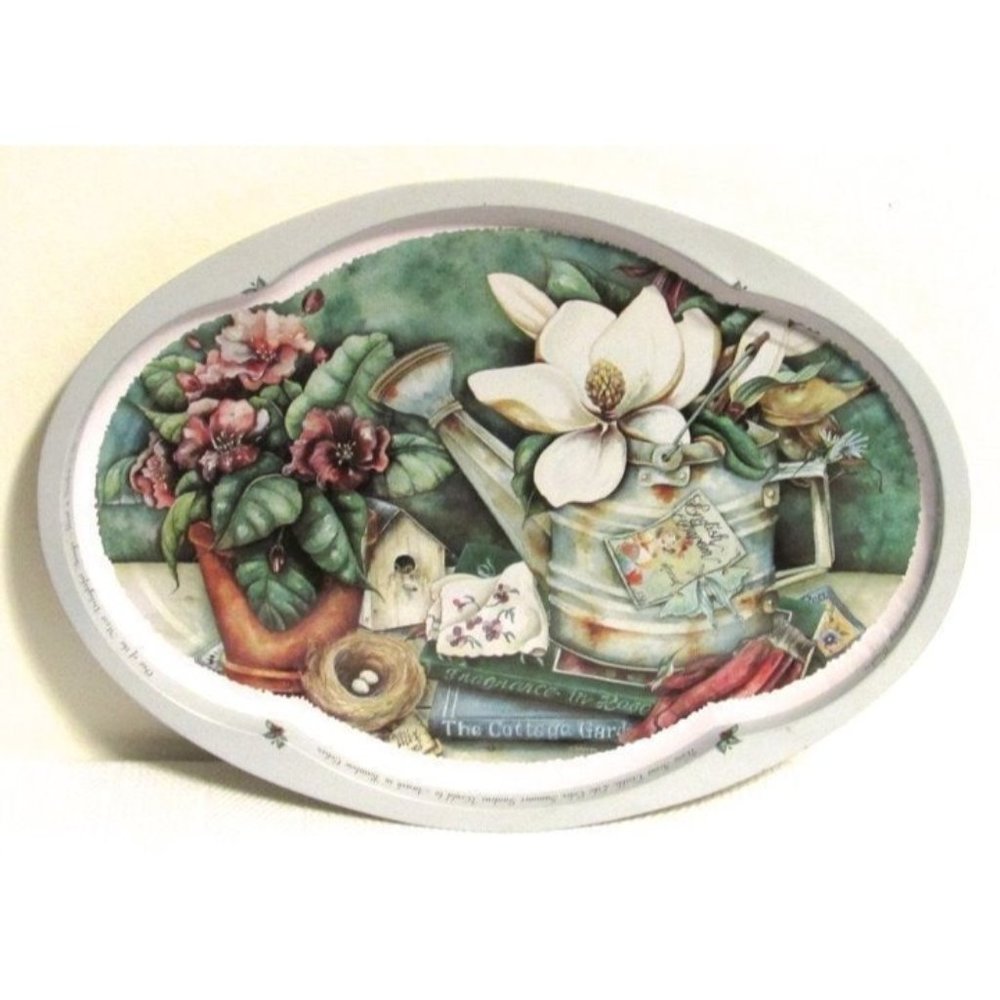 The Cottage Garden English Garden Floral Design Decorative Tin Tray